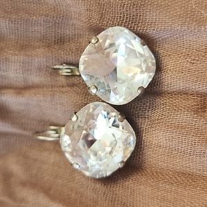 Large Swarovski crystal lever back earrings